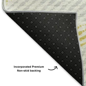 3' X 5' Gold And Gray Geometric Washable Area Rug With UV Protection
