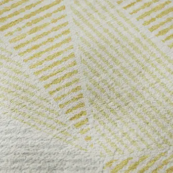 3' X 5' Gold And Gray Geometric Washable Area Rug With UV Protection