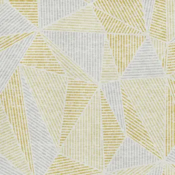 10' X 14' Gold And Gray Geometric Washable Area Rug With UV Protection