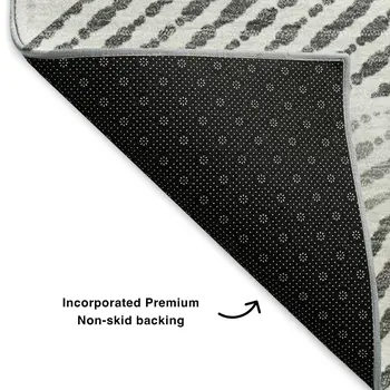 3' X 5' Gray And Silver Geometric Washable Area Rug With UV Protection