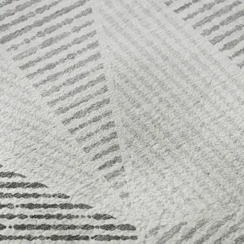 3' X 5' Gray And Silver Geometric Washable Area Rug With UV Protection