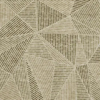 5' X 8' Khaki And Beige Geometric Washable Area Rug With UV Protection