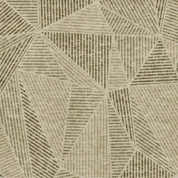 8' X 10' Khaki And Beige Geometric Washable Area Rug With UV Protection