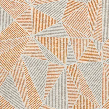 9' X 12' Orange And Gray Geometric Washable Area Rug With UV Protection