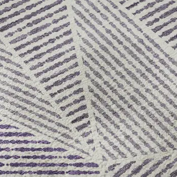 8' X 10' Purple And Silver Geometric Washable Area Rug With UV Protection