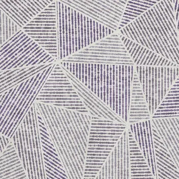 8' X 10' Purple And Silver Geometric Washable Area Rug With UV Protection