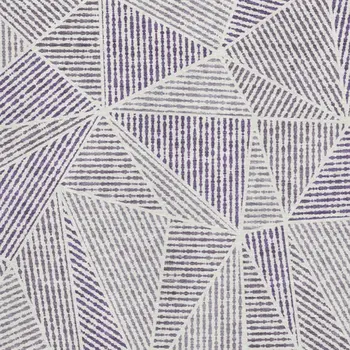 9' X 12' Purple And Silver Geometric Washable Area Rug With UV Protection