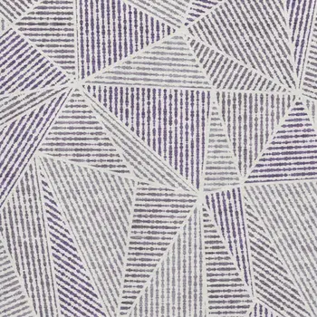 10' X 14' Purple And Silver Geometric Washable Area Rug With UV Protection