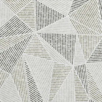 3' X 5' Taupe And Silver Geometric Washable Area Rug With UV Protection