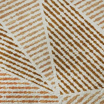 8' X 10' Terra Cotta And Beige Geometric Washable Area Rug With UV Protection