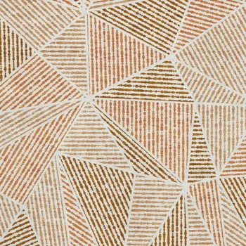 8' X 10' Terra Cotta And Beige Geometric Washable Area Rug With UV Protection