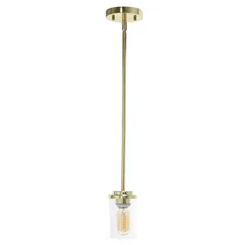 Gold Cylinder Iron Ceiling Light With Clear Shades