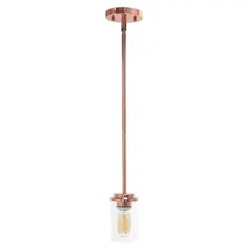 Rose Gold Cylinder Iron Ceiling Light With Clear Shades