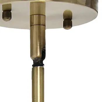 Antiqued Brass Cylinder Iron Ceiling Light With Clear Shades