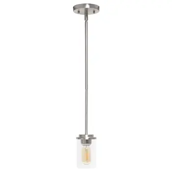 Nickel Cylinder Iron Ceiling Light With Clear Shades