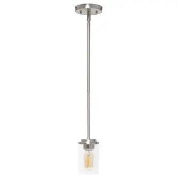 Nickel Cylinder Iron Ceiling Light With Clear Shades