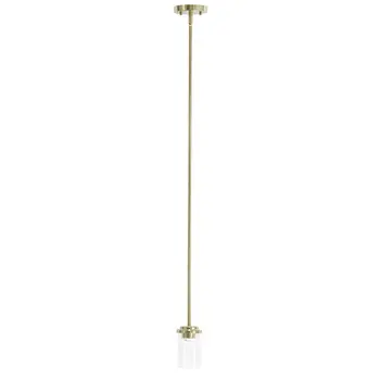 Gold Cylinder Iron Ceiling Light With Clear Shades