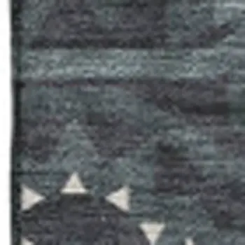 8' X 10' Charcoal And Ivory Geometric Washable Area Rug With UV Protection