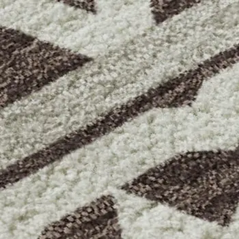 3' X 5' Chocolate And Ivory Geometric Washable Area Rug With UV Protection