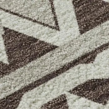 5' X 8' Chocolate And Ivory Geometric Washable Area Rug With UV Protection