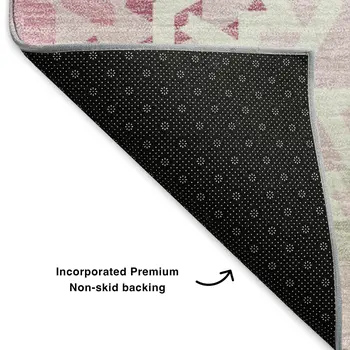 10' X 14' Pink And Ivory Geometric Washable Area Rug With UV Protection