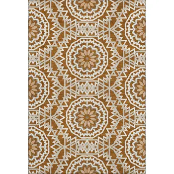 3' X 5' Chili Red And Ivory Geometric Washable Area Rug With UV Protection