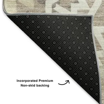 10' X 14' Taupe And Ivory Geometric Washable Area Rug With UV Protection