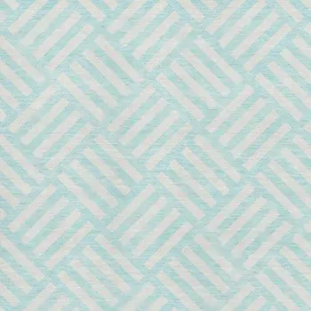 8' X 10' Aqua And Ivory Geometric Washable Area Rug With UV Protection