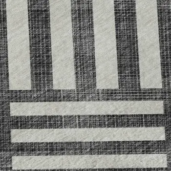 3' X 5' Black And Ivory Geometric Washable Area Rug With UV Protection