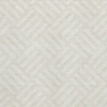 5' X 8' Ivory And Beige Geometric Washable Area Rug With UV Protection