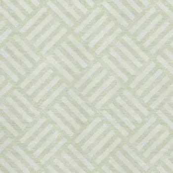 3' X 5' Mint Green And Ivory Geometric Washable Area Rug With UV Protection