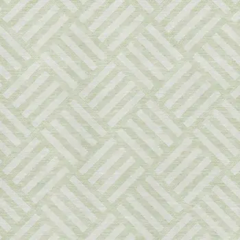 5' X 8' Mint Green And Ivory Geometric Washable Area Rug With UV Protection