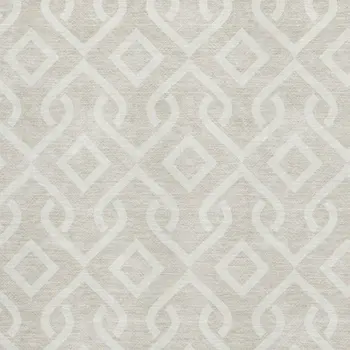 10' X 14' Beige And Ivory Geometric Washable Area Rug With UV Protection