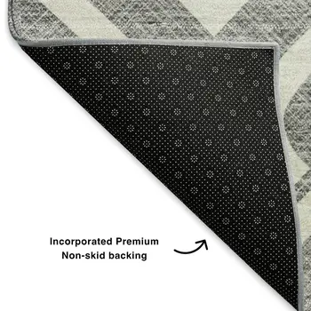 8' X 10' Gray And Ivory Geometric Washable Area Rug With UV Protection