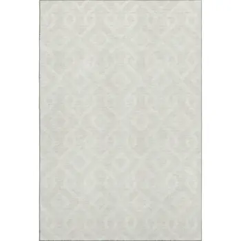 8' X 10' Ivory And Beige Geometric Washable Area Rug With UV Protection