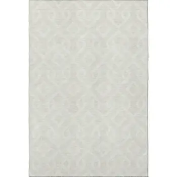 8' X 10' Ivory And Beige Geometric Washable Area Rug With UV Protection