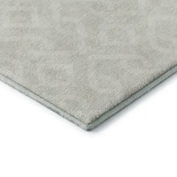 10' X 14' Ivory And Beige Geometric Washable Area Rug With UV Protection