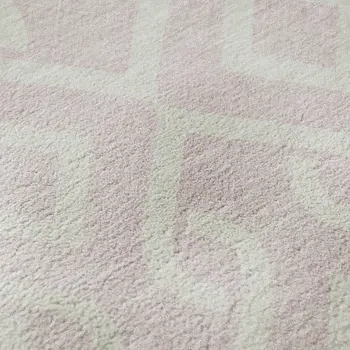 10' X 14' Pink And Ivory Geometric Washable Area Rug With UV Protection