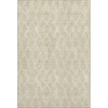 5' X 8' Beige And Coffee Diamond Washable Area Rug With UV Protection