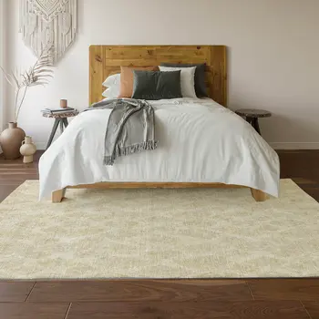 10' X 14' Beige And Coffee Diamond Washable Area Rug With UV Protection