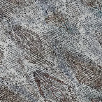 8' Blue And Gray Diamond Washable Round Rug With UV Protection