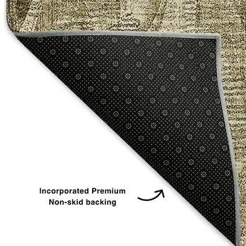 9' X 12' Coffee And Beige Diamond Washable Area Rug With UV Protection