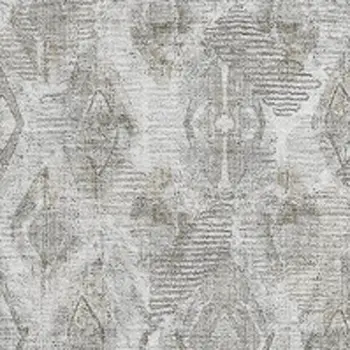 10' X 14' Silver And Gray Diamond Washable Area Rug With UV Protection