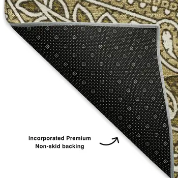 5' X 8' Brown And Ivory Paisley Washable Area Rug With UV Protection
