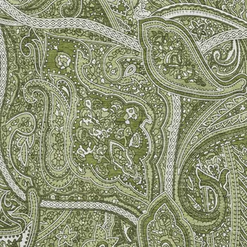 9' X 12' Green And Ivory Paisley Washable Area Rug With UV Protection
