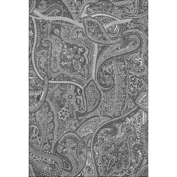 3' X 5' Gray And Ivory Paisley Washable Area Rug With UV Protection