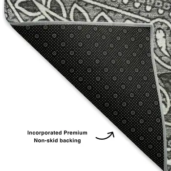 3' X 5' Gray And Ivory Paisley Washable Area Rug With UV Protection