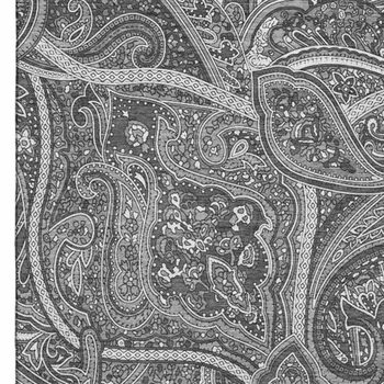 3' X 5' Gray And Ivory Paisley Washable Area Rug With UV Protection