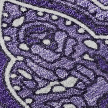 3' X 5' Purple And Ivory Paisley Washable Area Rug With UV Protection