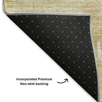 9' X 12' Beige Ivory And Gold Abstract Washable Area Rug With UV Protection